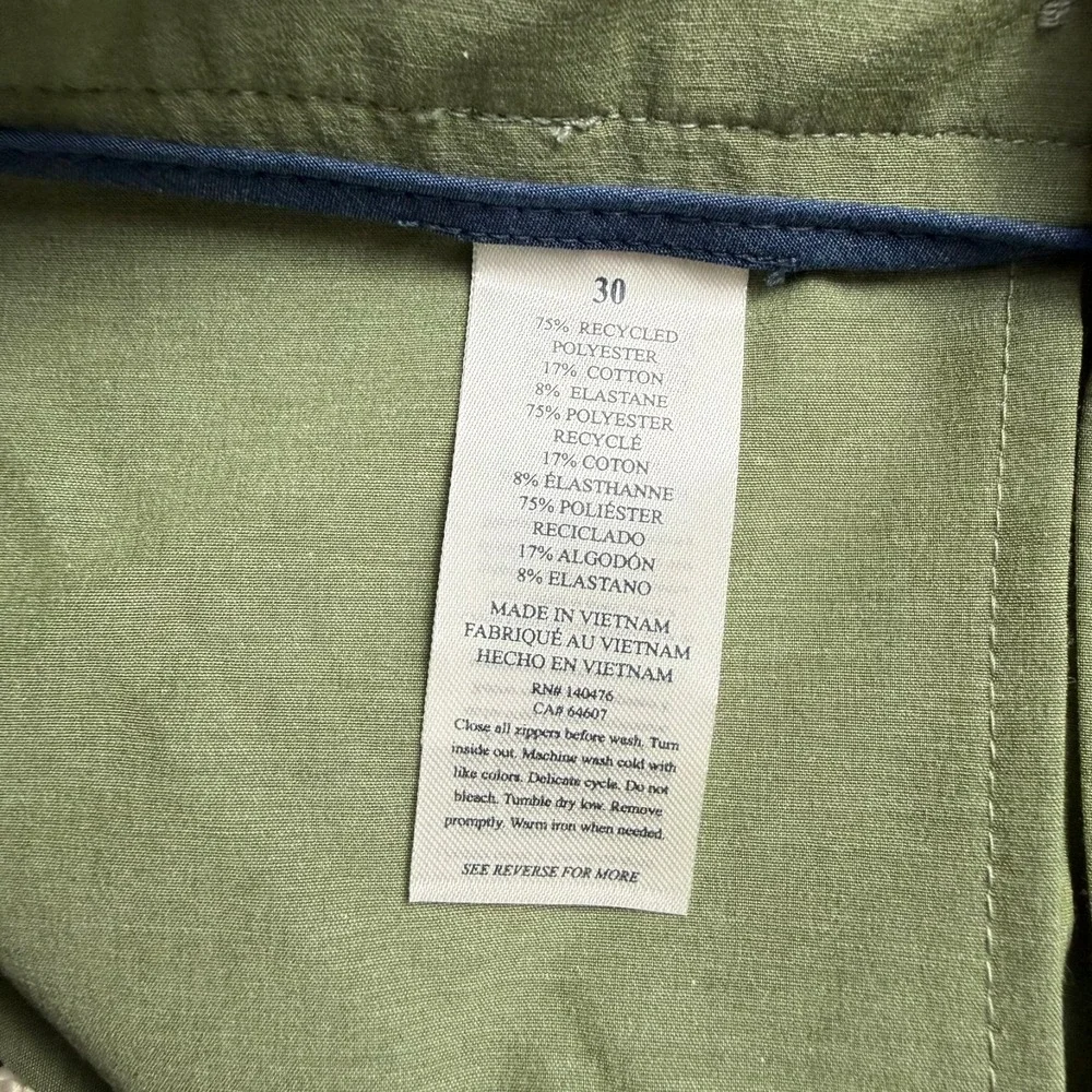 Faherty All-Day Shorts Mens 30 Olive Green 9